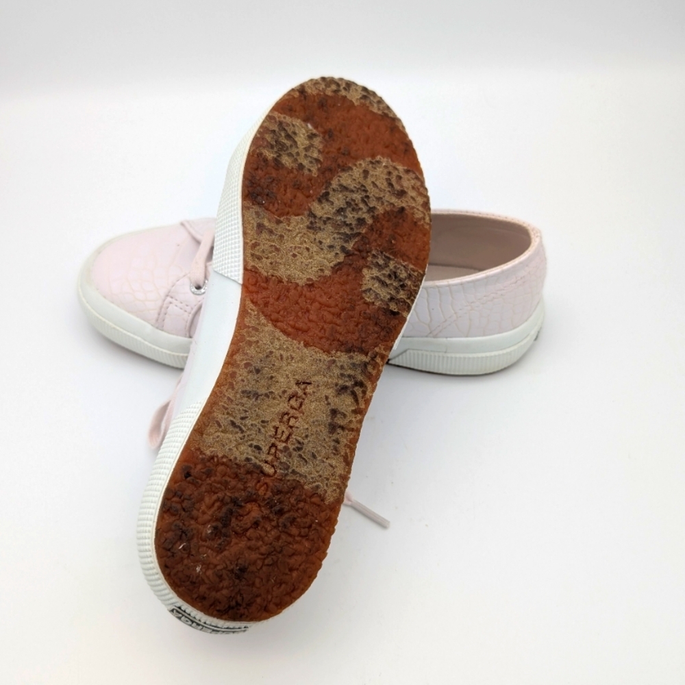 Superga Soft Pink Croc Style Lace-Up Sneakers - Picture 8 of 8